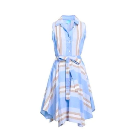 1. STATE NWT linen blend dress with handkerchief hem and tie waist, size small - Picture 1 of 12